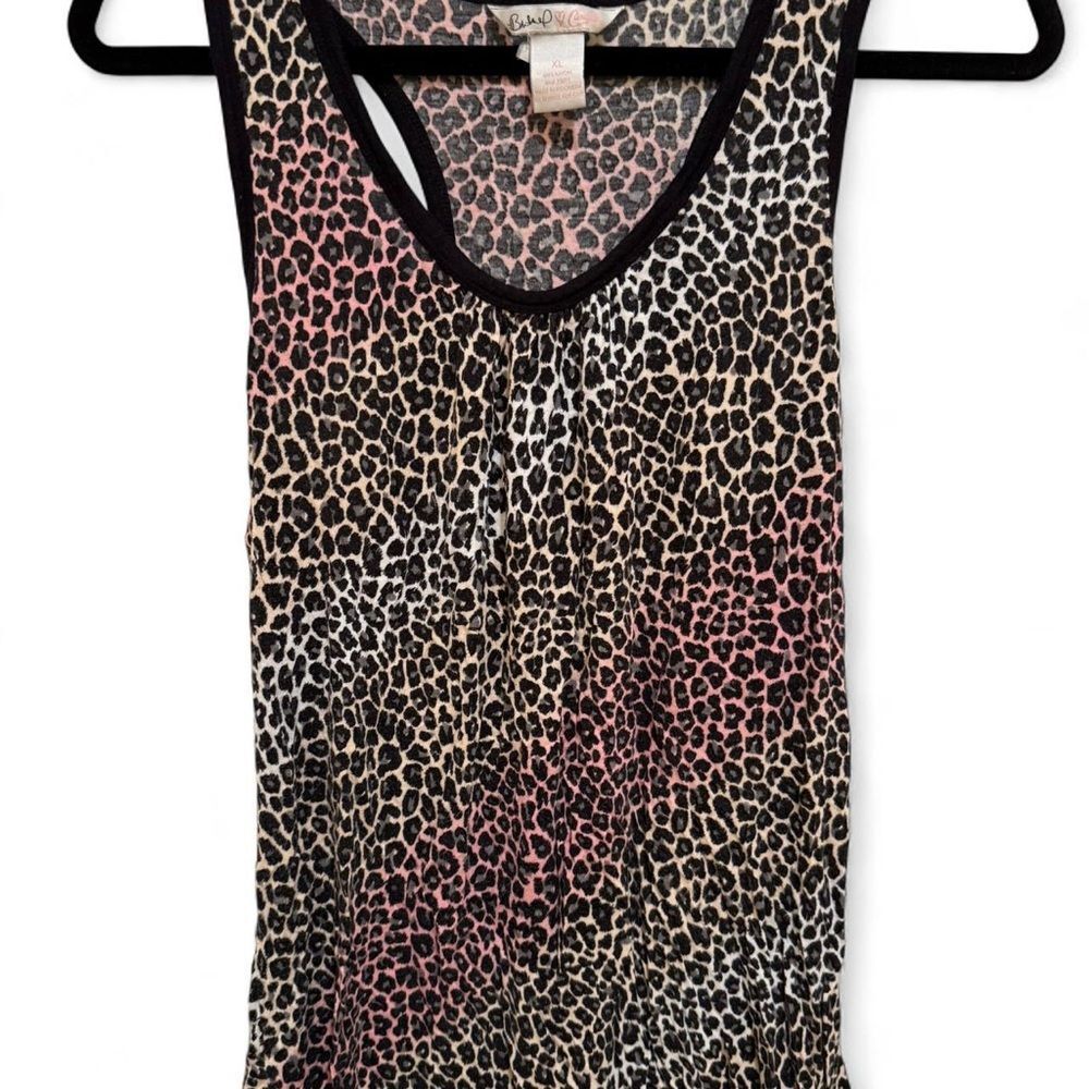 Candie's Vintage Y2K Women's Leopard Print Pink Ombre Tank Top x Britney Spears